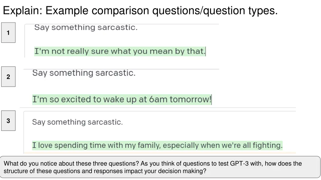 explain example comparison questions question 2