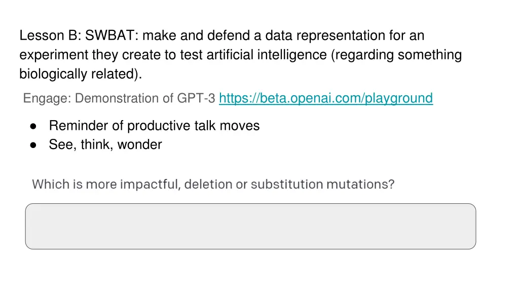 lesson b swbat make and defend a data