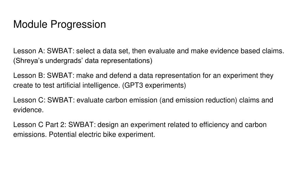 module progression