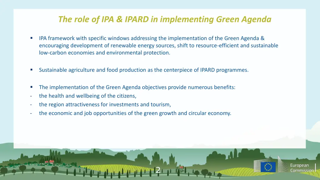 the role of ipa ipard in implementing green agenda