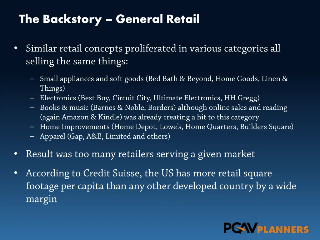 the backstory general retail 2