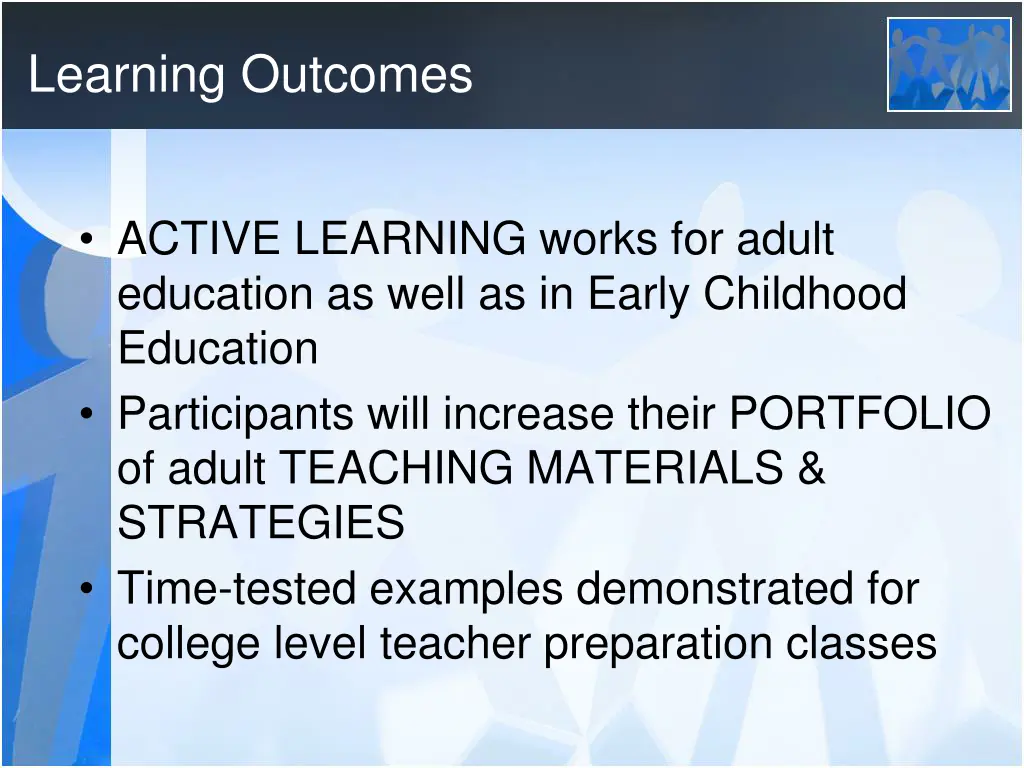 learning outcomes