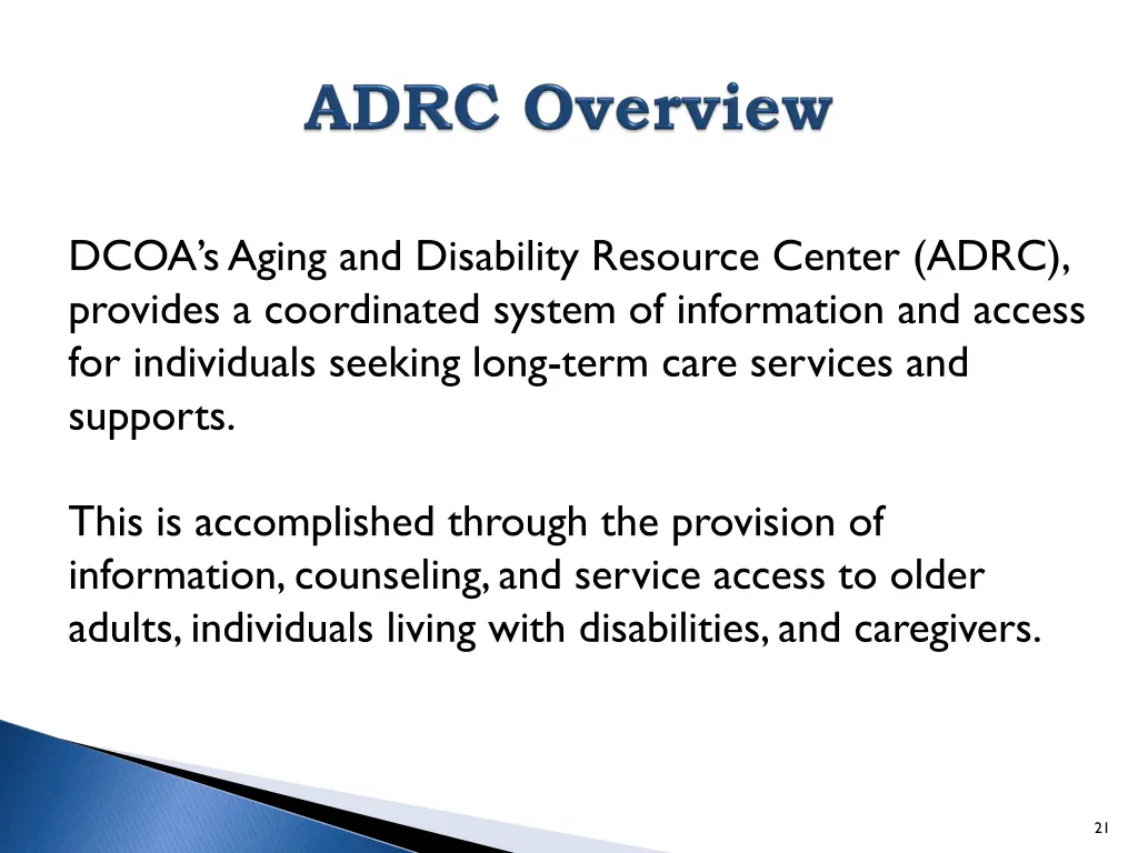 dcoa s aging and disability resource center adrc