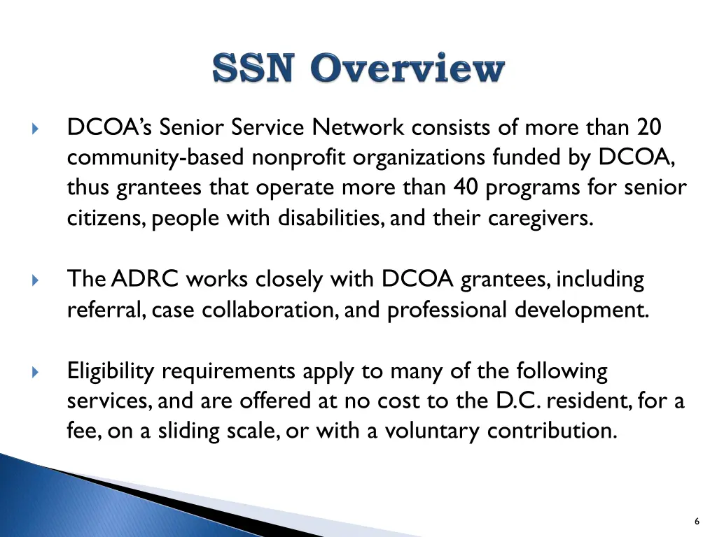 dcoa s senior service network consists of more