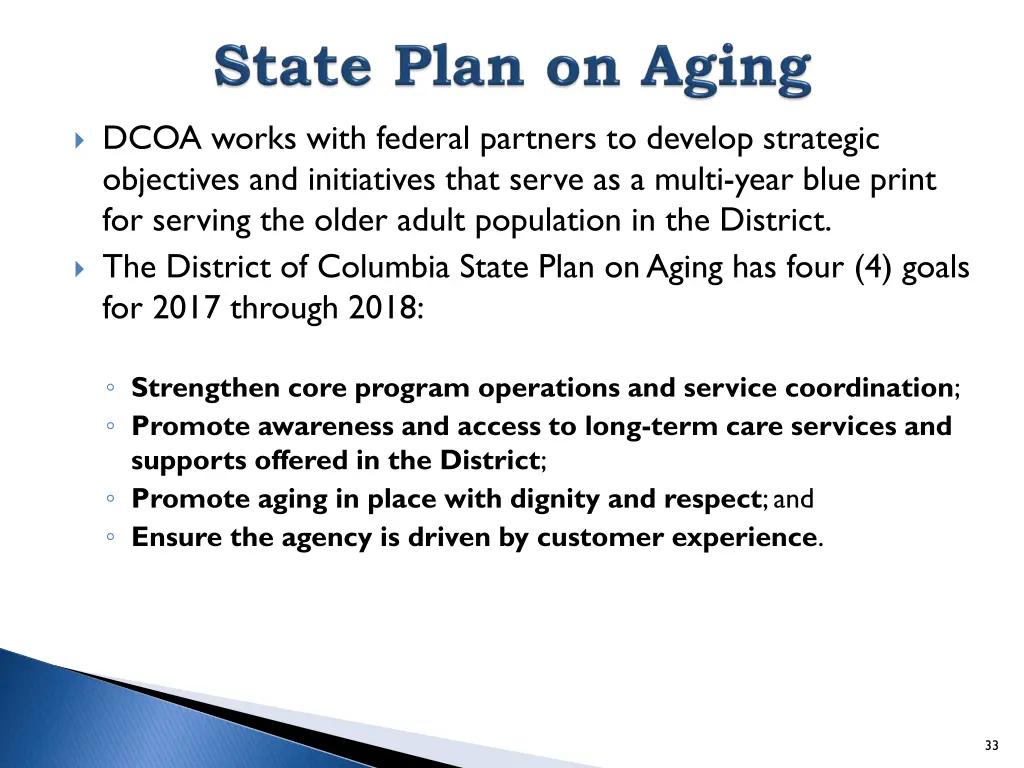 dcoa works with federal partners to develop