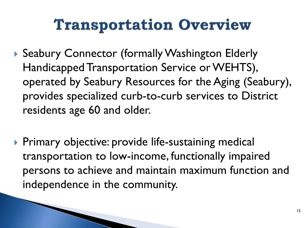 seabury connector formally washington elderly