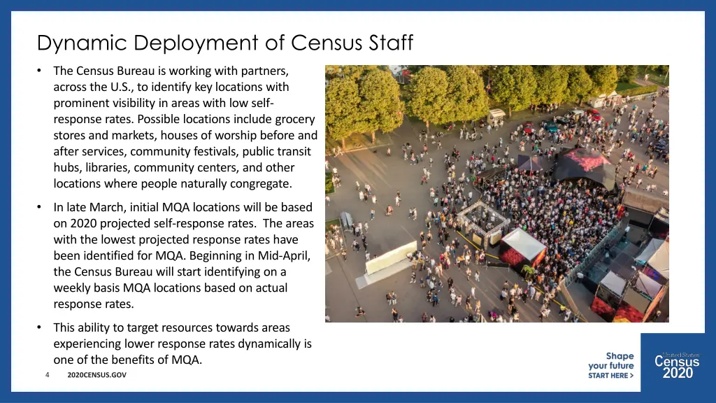 dynamic deployment of census staff