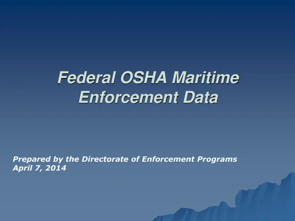 federal osha maritime enforcement data