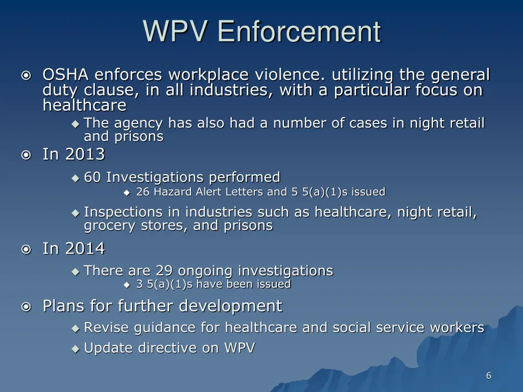 wpv enforcement