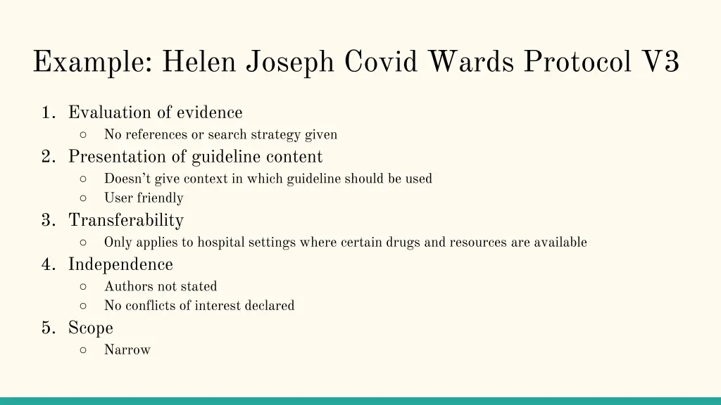 example helen joseph covid wards protocol v3