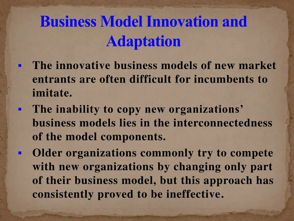 business model innovation and adaptation 1