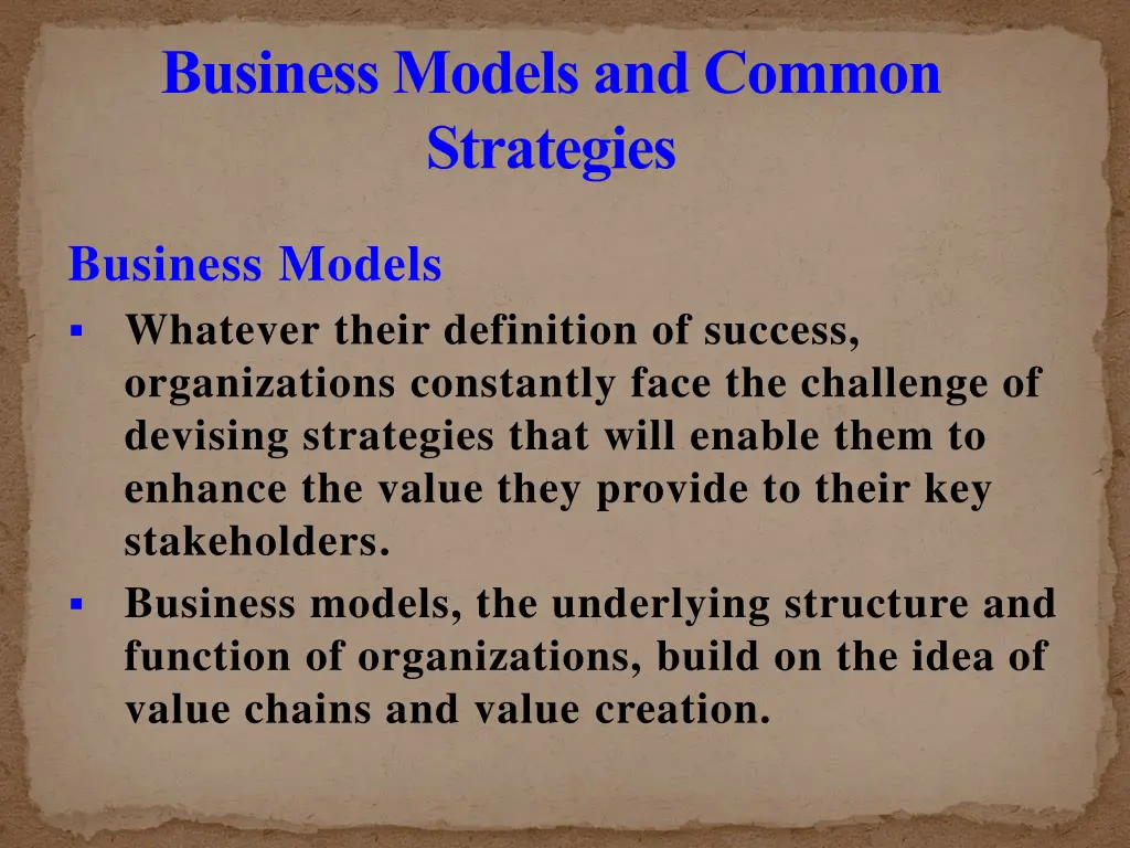 business models and common strategies 11