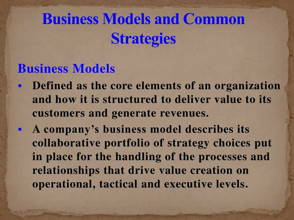 business models and common strategies 12