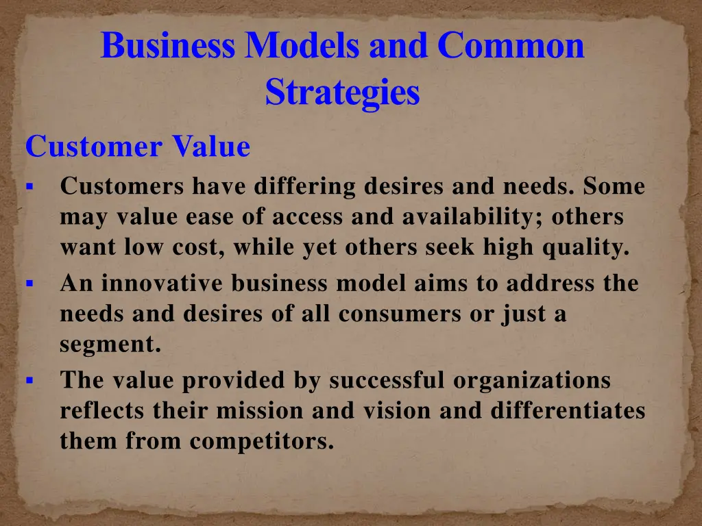 business models and common strategies 19