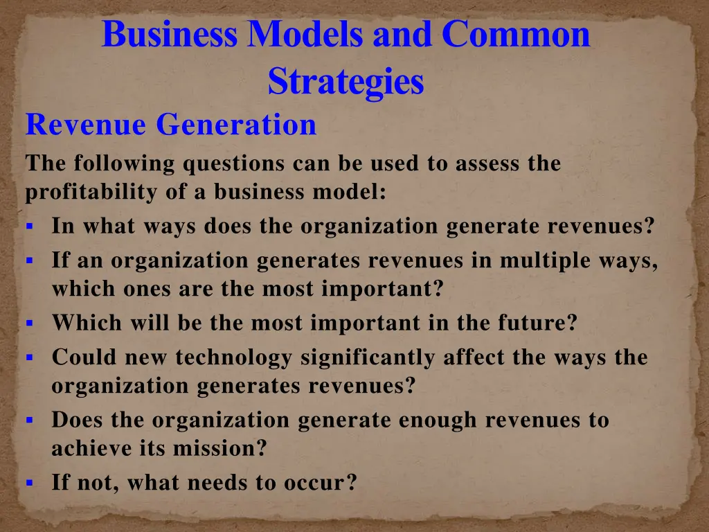 business models and common strategies 29