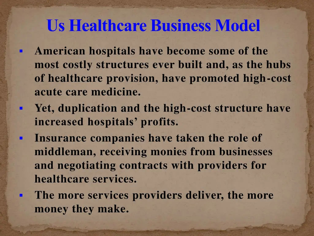 us healthcare business model 1