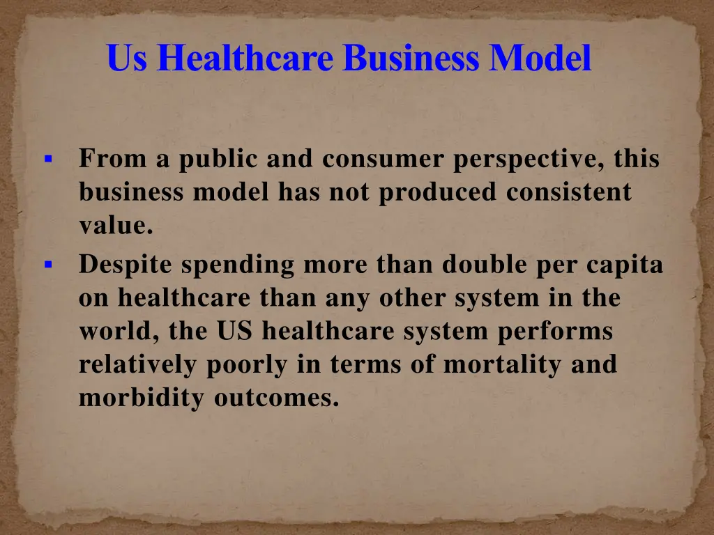 us healthcare business model 2