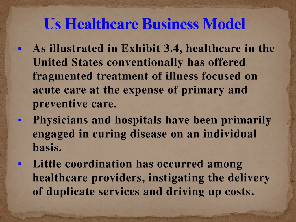 us healthcare business model