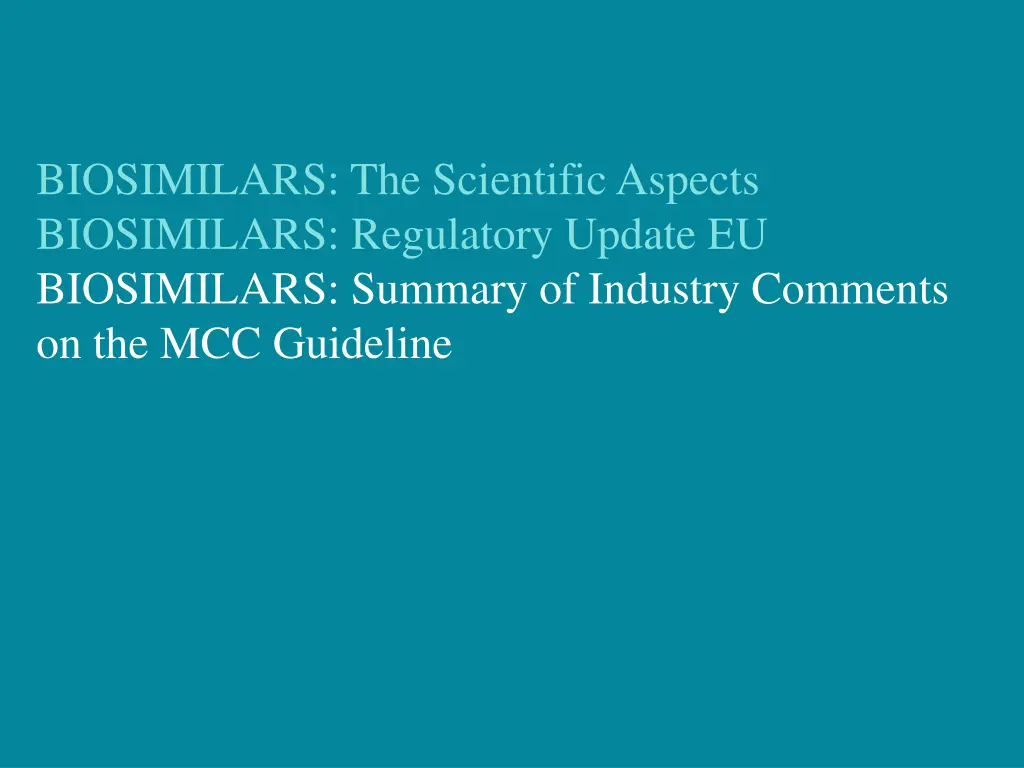 biosimilars the scientific aspects biosimilars 2