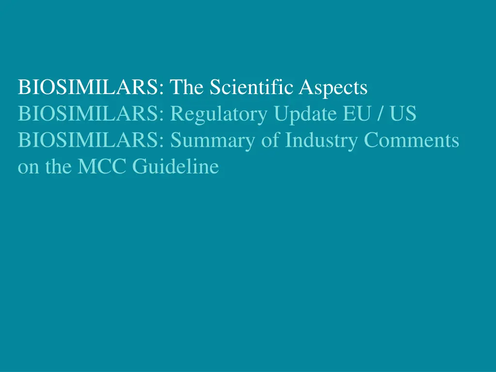 biosimilars the scientific aspects biosimilars