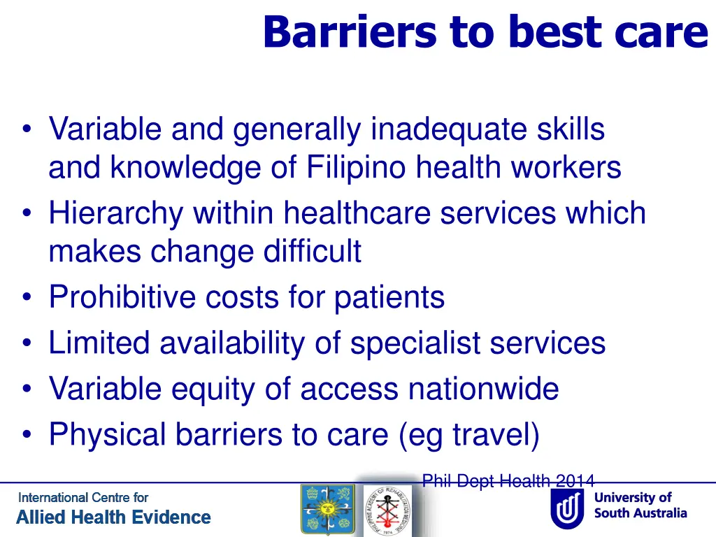 barriers to best care