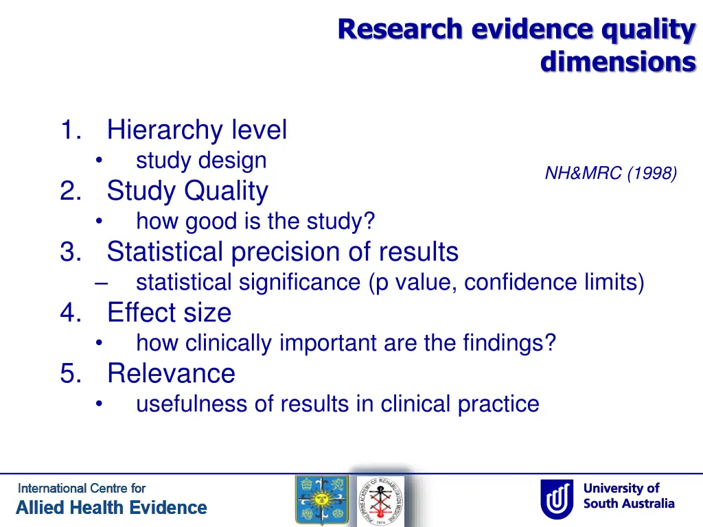 research evidence quality