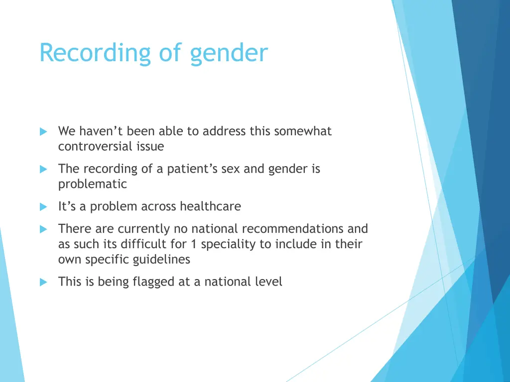 recording of gender