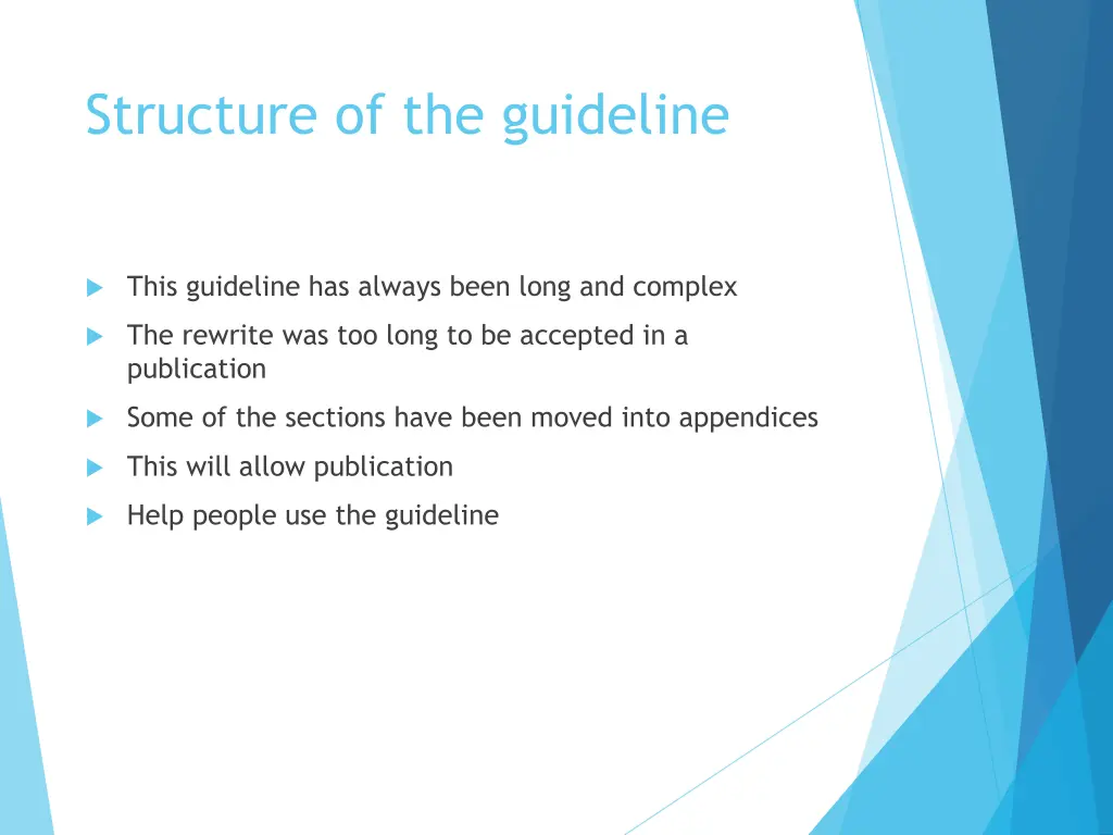 structure of the guideline