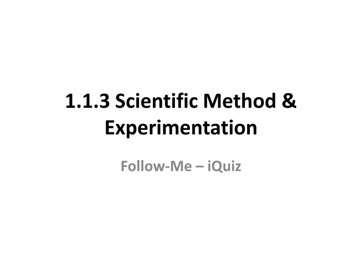 1 1 3 scientific method experimentation