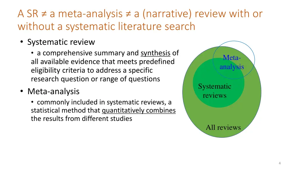 a sr a meta analysis a narrative review with