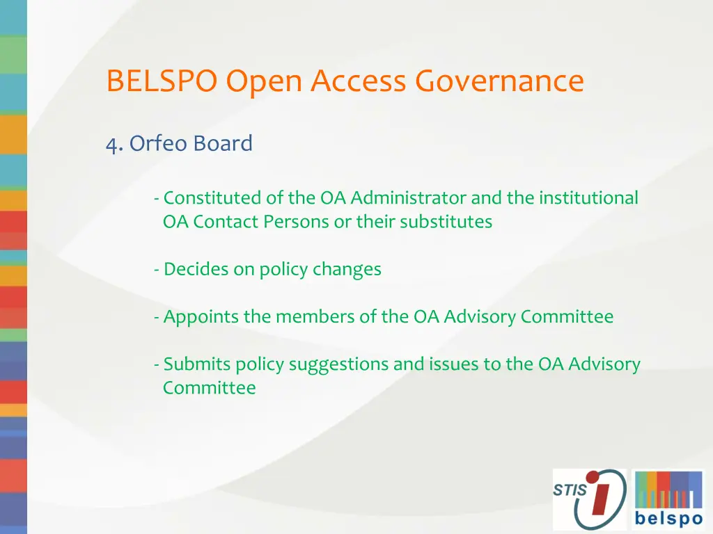 belspo open access governance 5