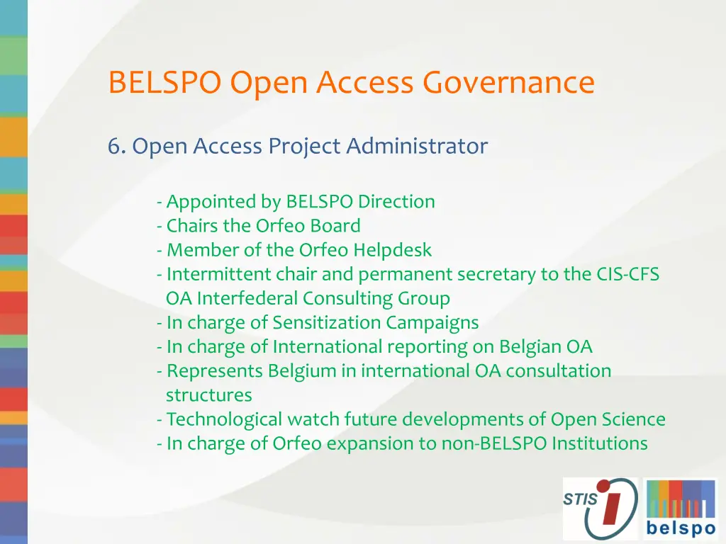 belspo open access governance 7