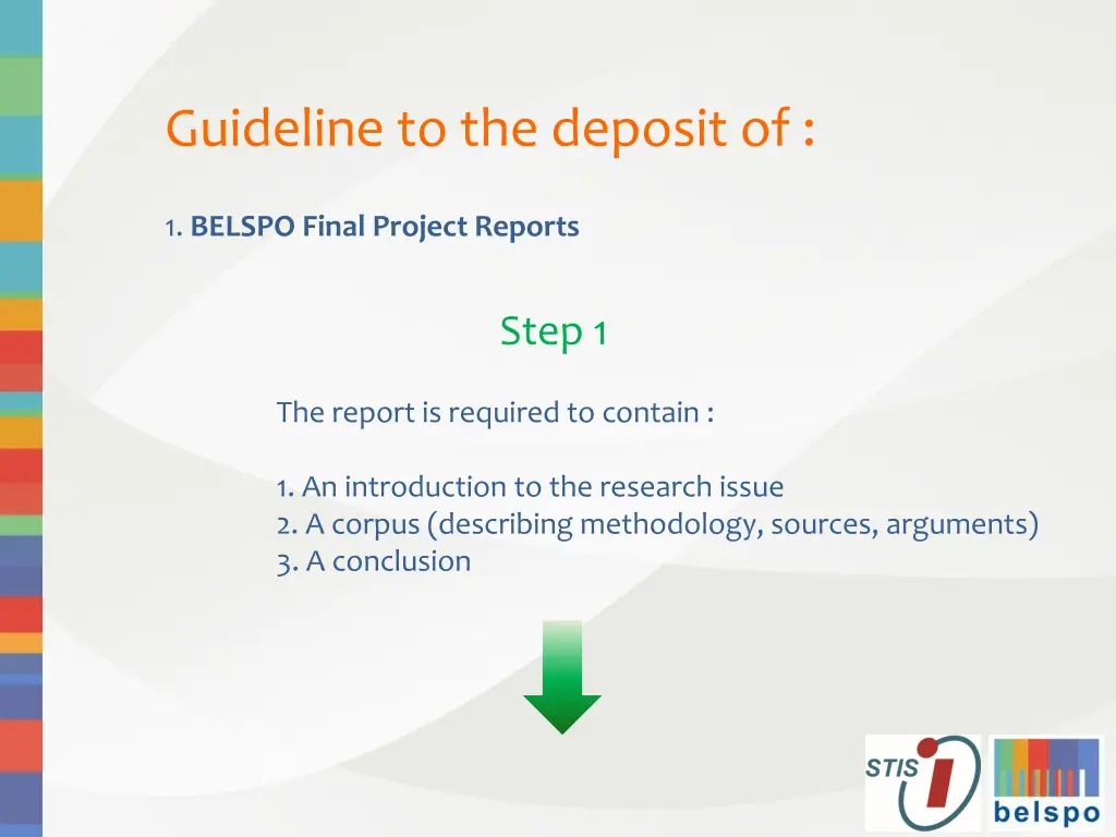 guideline to the deposit of