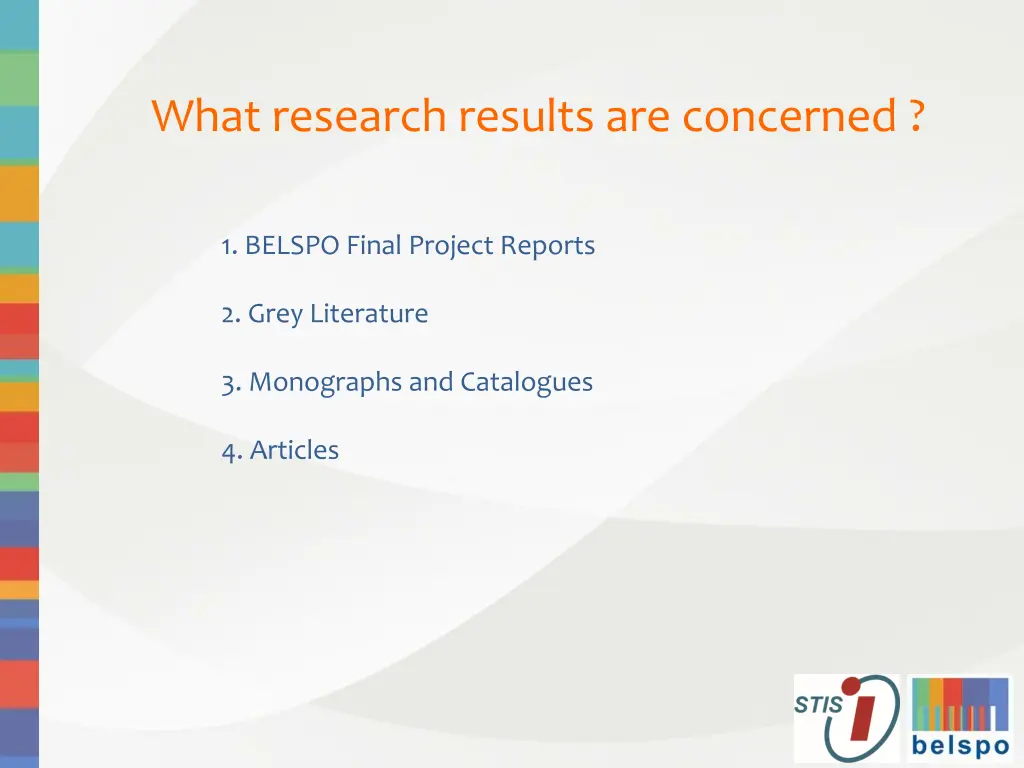 what research results are concerned