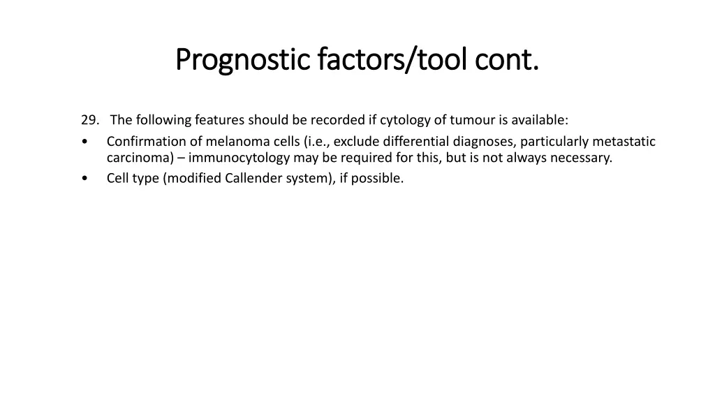 prognostic factors tool cont prognostic factors