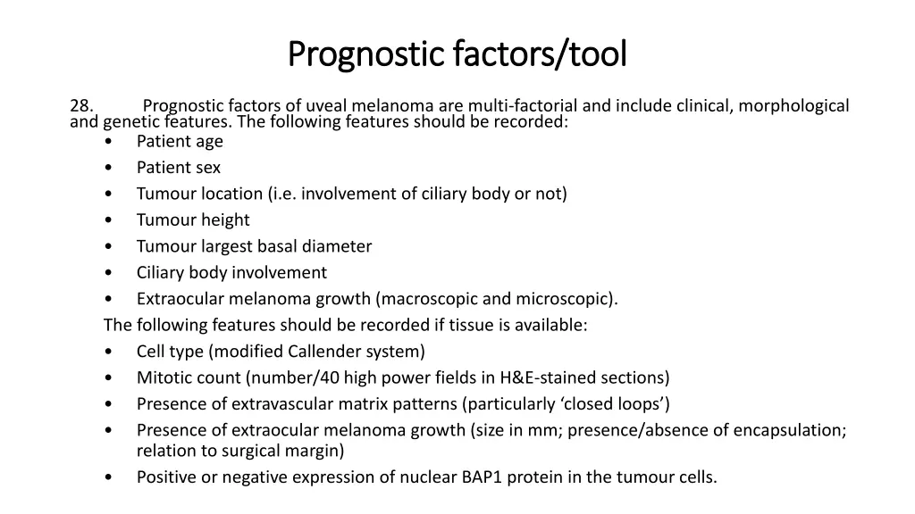 prognostic factors tool prognostic factors tool