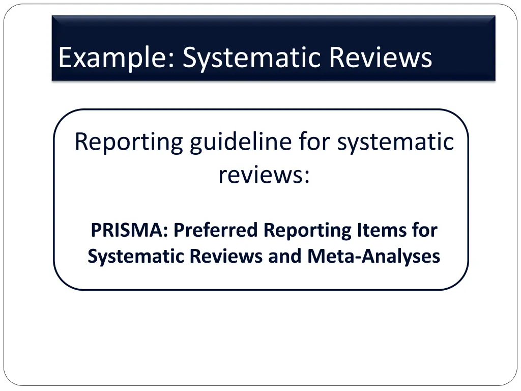 example systematic reviews