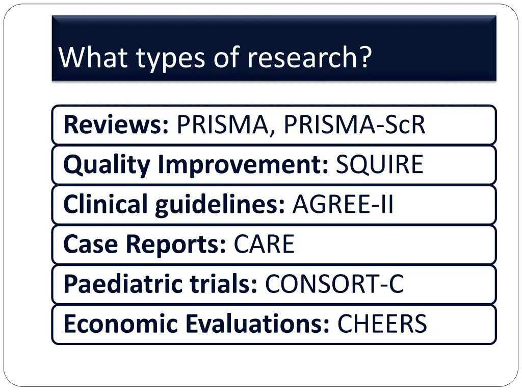 what types of research