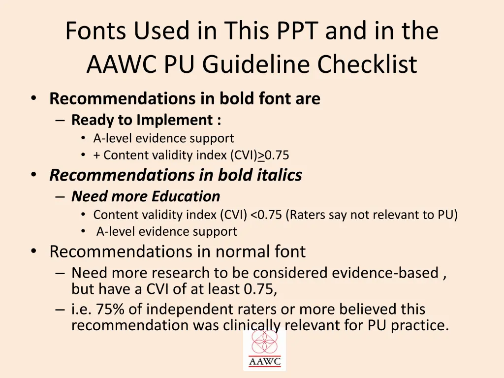 fonts used in this ppt and in the aawc