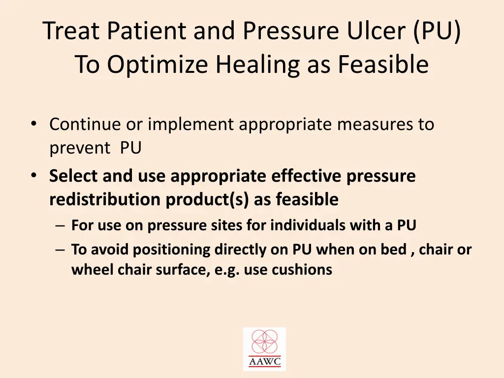 treat patient and pressure ulcer pu to optimize