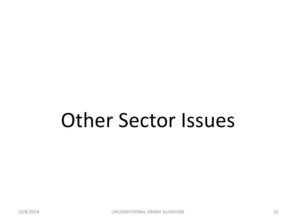 other sector issues