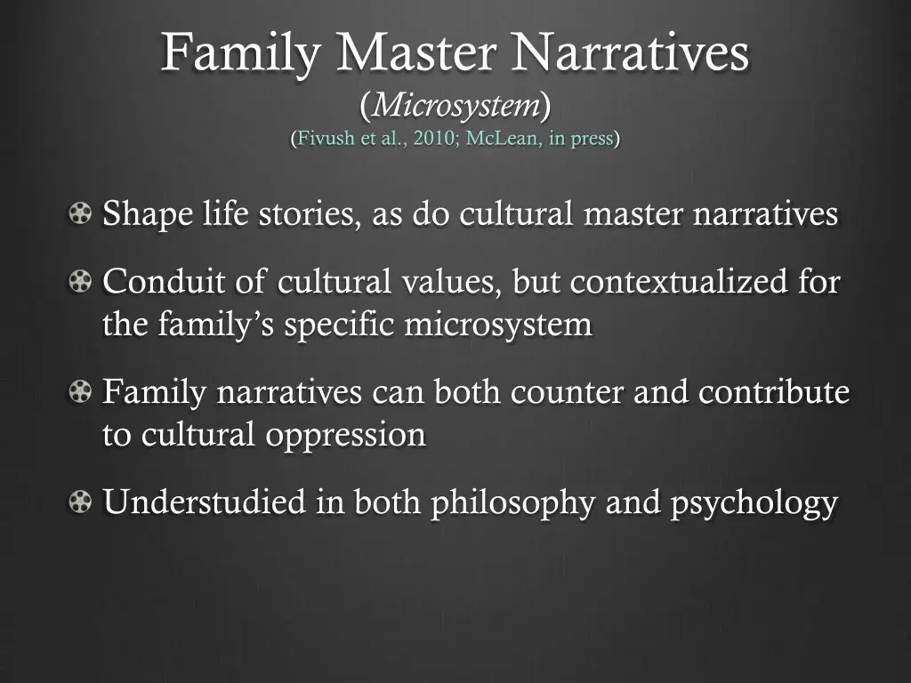 family master narratives microsystem fivush