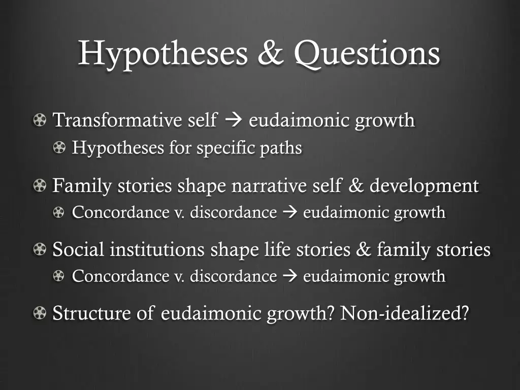 hypotheses questions