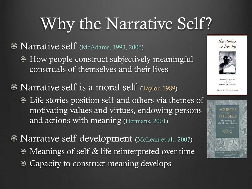 why the narrative self