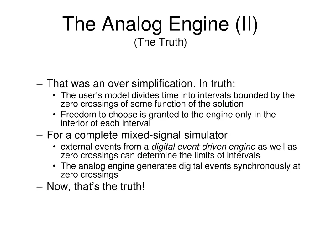 the analog engine ii the truth