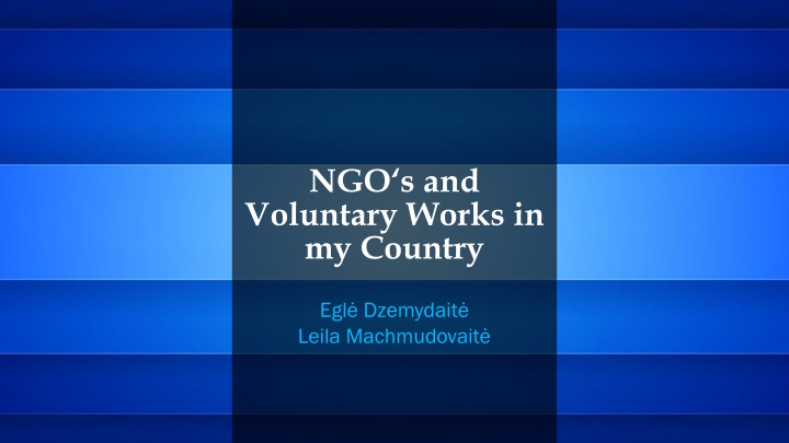 ngo s and voluntary works in my country