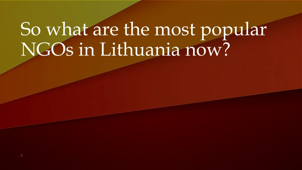 so what are the most popular ngos in lithuania now