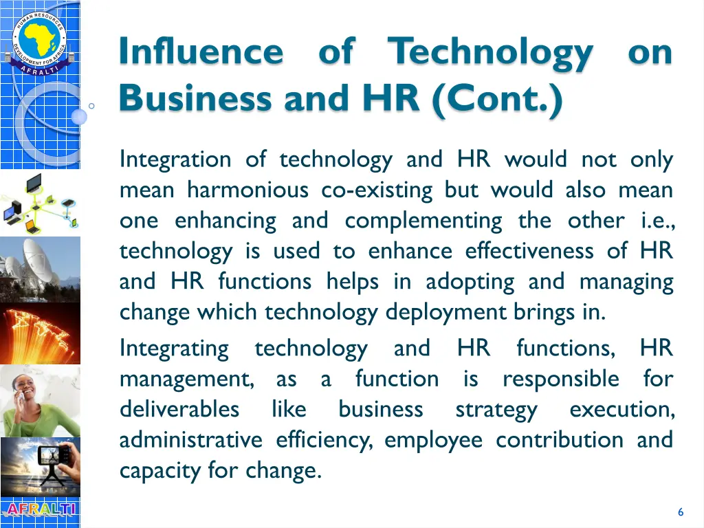 influence of technology on business and hr cont