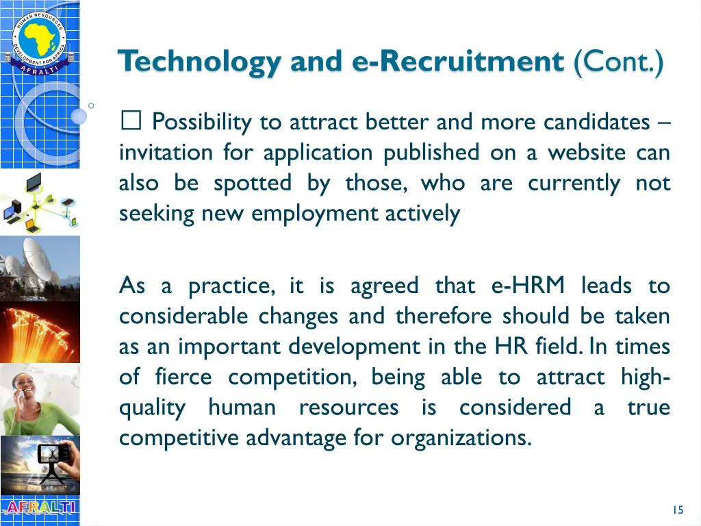 technology and e recruitment cont 1