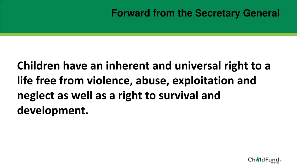 forward from the secretary general